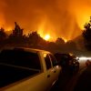 Raging fires in California have LA residents evacuating and taking their cars with them.