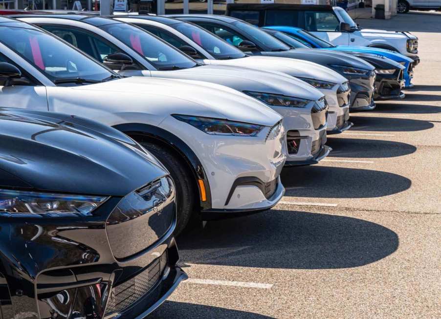 2024 cars and SUVs for sale on a Ford lot.