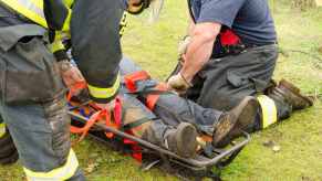 First responders rescue a Florida man after a nasty fall.