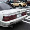 The rear of a white Toyota Soarer GT coupe