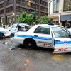 Police cars in a wreck