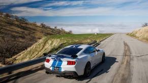 The new 2025 Shelby American in white and blue.