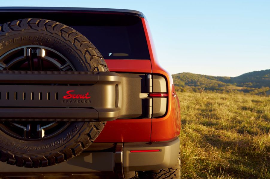 The rear end of the Scout Traveler SUV