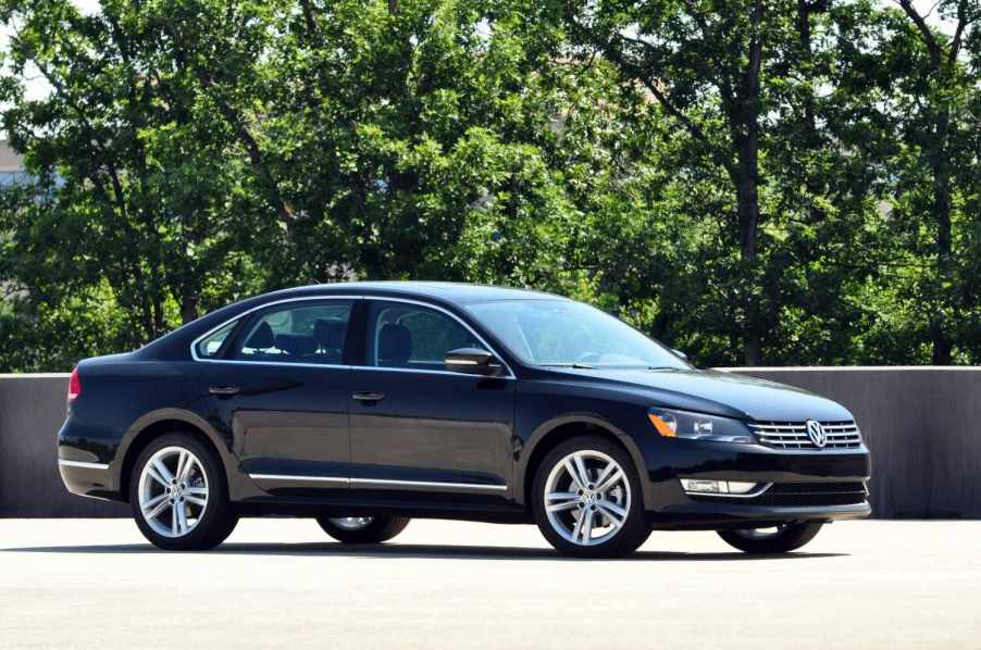 A black Volkswagen Jetta sedan parked in right front angle view