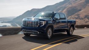 A 2022 GMC Sierra 1500 on the road