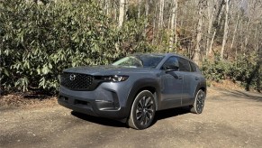 The 2025 Mazda CX-50 Hybrid in the woods