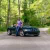 Automotive journalist Henry Cesari and his BMW Z3 on a country road in Michigan.