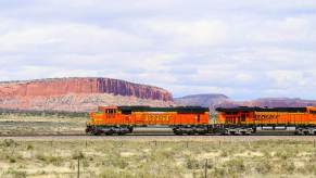 A BNSF train like the ones Nike shoe thieves have been robbing.