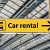 Airport sign showing where to go for rental cars