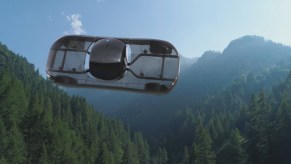 Alef's flying electric car shown in flight