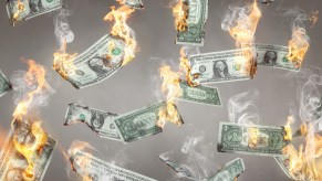 Money on fire