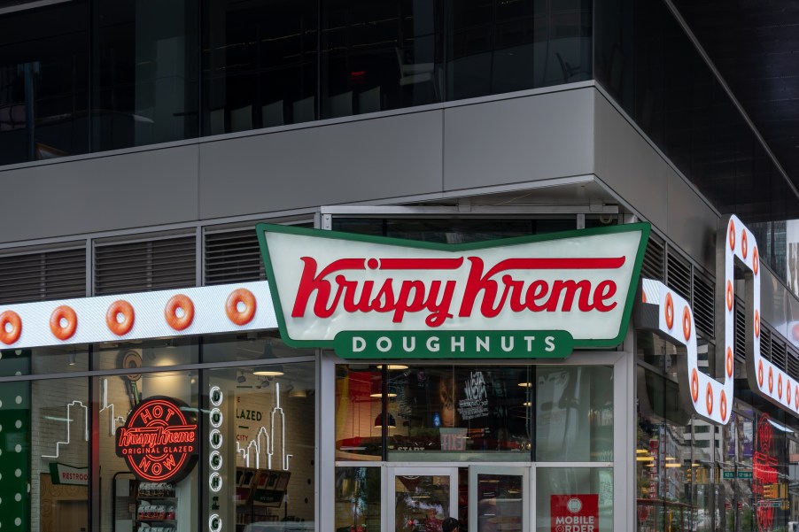 A Krispy Kreme shop in the city