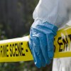 An investigator at a crime scene