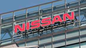 Nissan sign over a large stadium