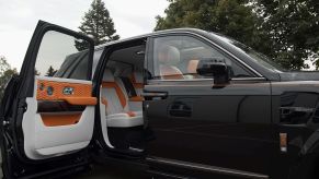 The interior of a Rolls Royce Cullinan SUV