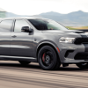 A 2023 Dodge Durango on a racetrack