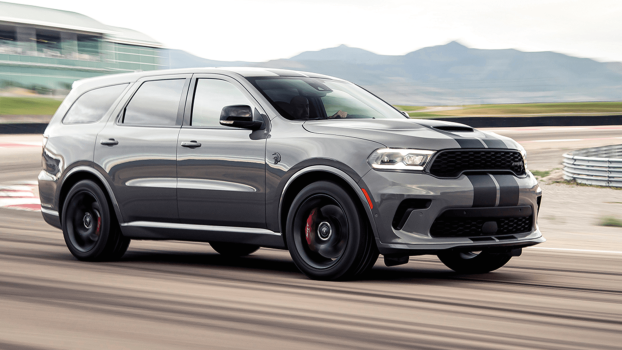 A 2023 Dodge Durango on a racetrack