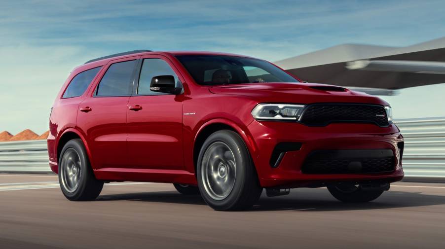 A 2025 Dodge Durango on the track