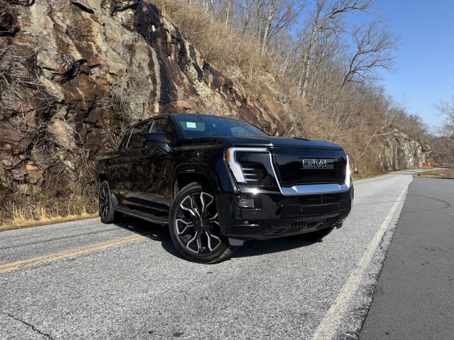 The 2025 GMC Sierra EV on the pavement