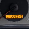 A reliable vehicle with a high mileage reading on its odometer.