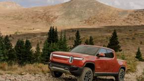 The Rivian R1T off-roading