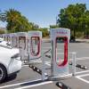 A row of Tesla charging stations were the most recent target for an arsonist.