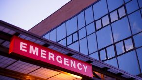 The entrance to a hospital's emergency room