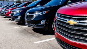 Chevrolet vehicles at a dealership