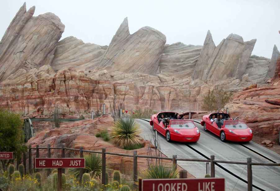 The Radiator Springs ride at Disney Land in Anaheim California